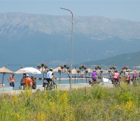 Along Pogradec boardwalk