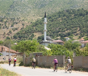 Climbing past mosque