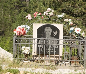 Grave marker by the road