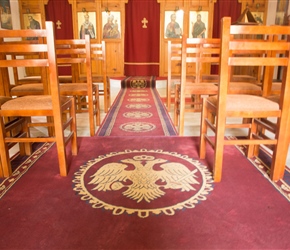 Inside church