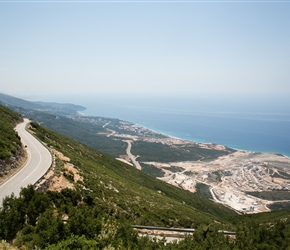 Looking back from the middle of the climb