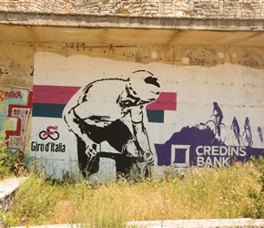 Giro d'Italia sign at the summit